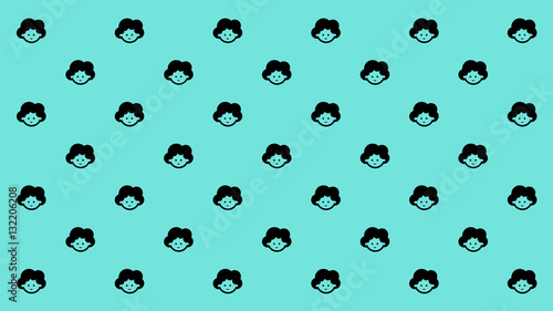 HAPPY MAMA PATTERN
Mama face with curly hair style smiles happily arranged as pattern for monitor wall paper or printable paper wrap.