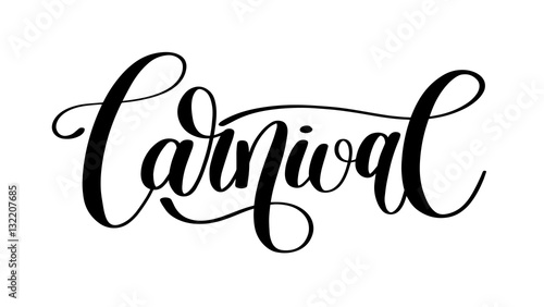carnival hand lettering inscription isolated on white background