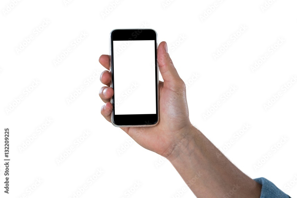 Close-up of hand showing mobile phone Close-up of hand showing mobile phone
