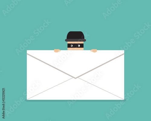 Thief hide behind phishing mail, vector