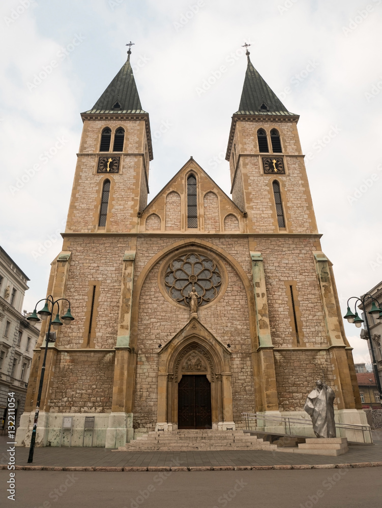 Sacred Heart Cathedral exterior in Sarajevo