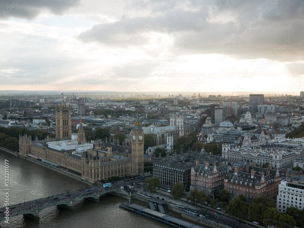 Westminster palace aerial view