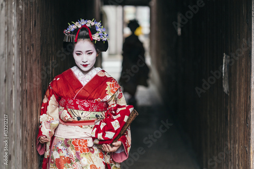 Quadro su tela Portrait of  a Maiko geisha in Gion Kyoto