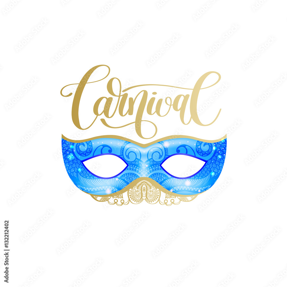 carnival lettering logo design with mask and hand written word carnival lettering logo design with mask and hand written word