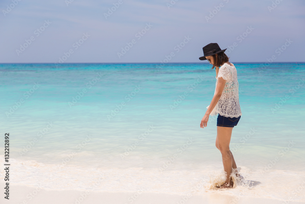Outdoor summer portrait of young pretty woman sunbathing on the beach, enjoy her freedom and fresh air. Outdoor summer portrait of young pretty woman sunbathing on the beach, enjoy her freedom and fresh air.