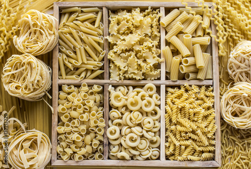 Assortment of fresh Italian pasta,