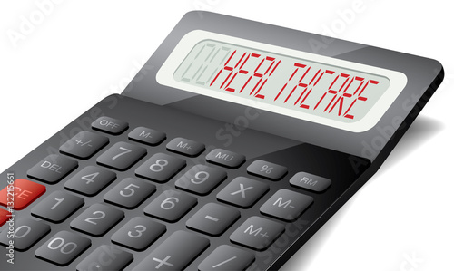 Healthcare finance concept on 3d calculator, vector illustration