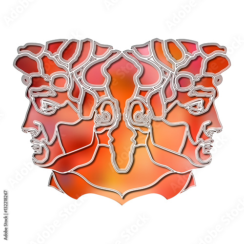 Bright twins portrait, zodiac Gemini sign