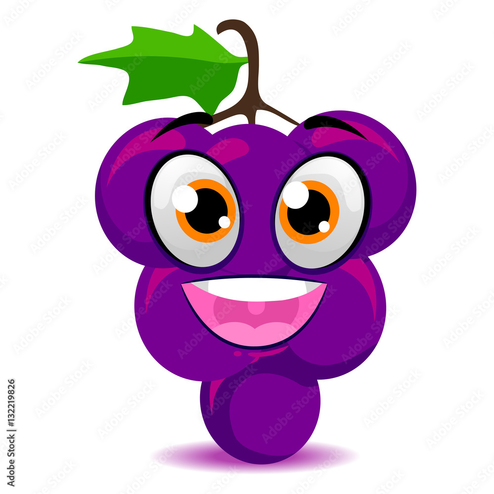 Vector Illustration of Grape Mascot