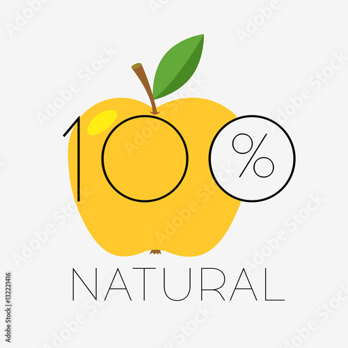 Yellow apple with missing a bite