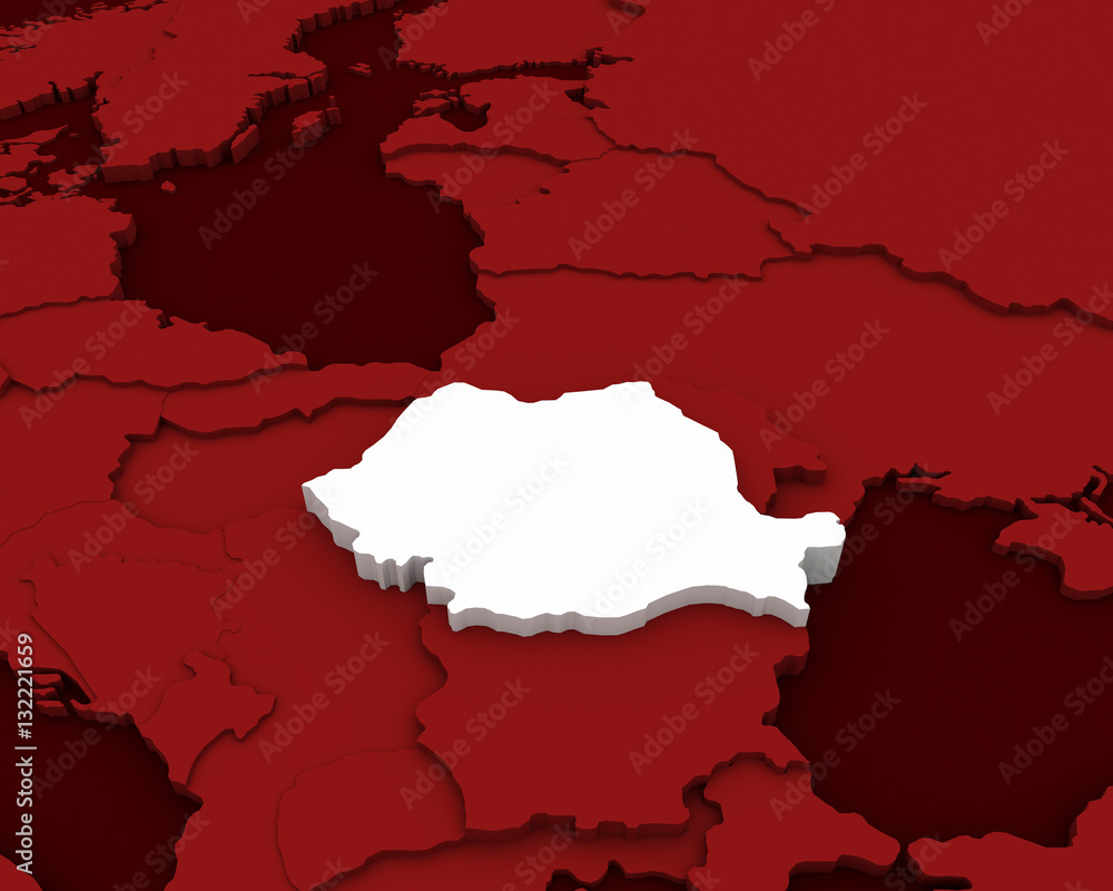 Fototapeta premium romania map 3D illustration