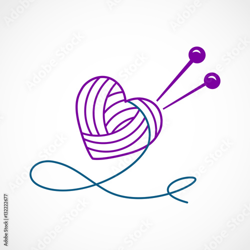 Knitting Vector Heart