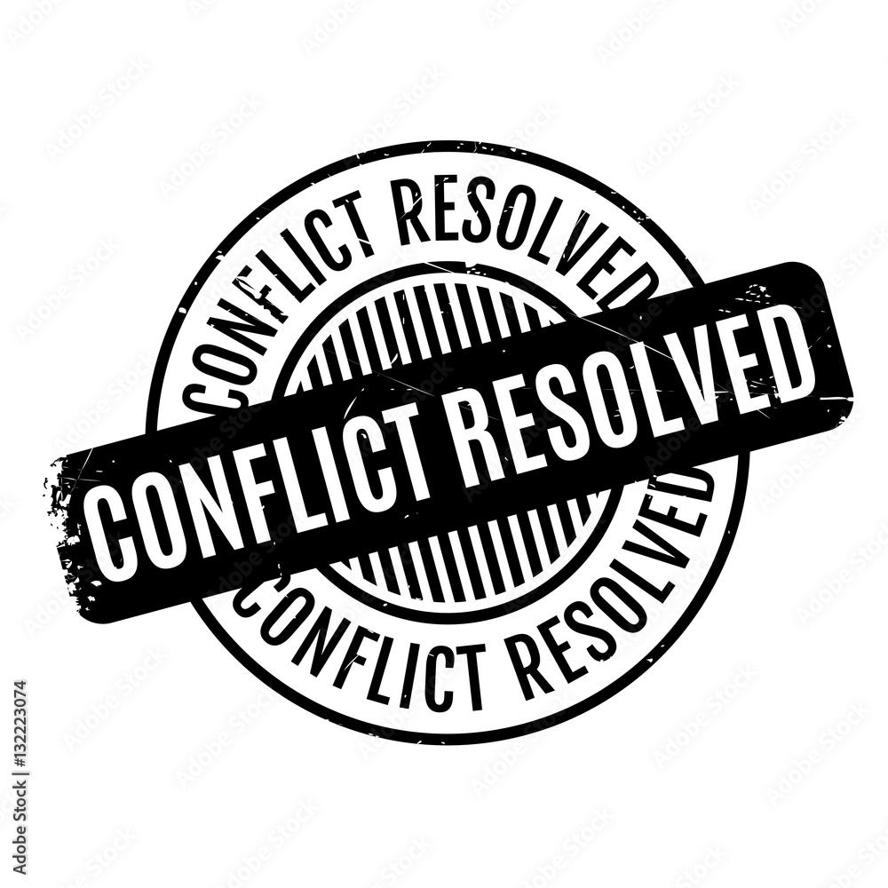 Conflict Resolved rubber stamp. Grunge design with dust scratches. Effects can be easily removed for a clean, crisp look. Color is easily changed. Conflict Resolved rubber stamp. Grunge design with dust scratches. Effects can be easily removed for a clean, crisp look. Color is easily changed.