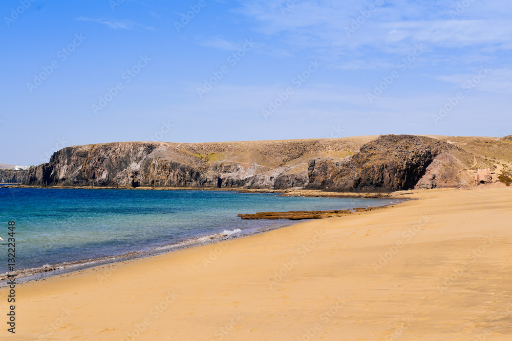 Playa Mujeres beach in Lanzarote, Canary Islands, Spain