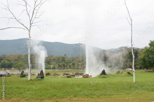 Sankampaeng hot springs at San Kampang district, Chiang Mai , Thailand