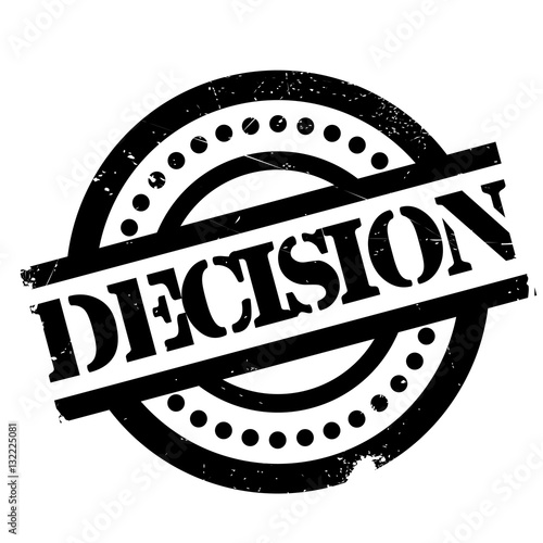 Decision rubber stamp. Grunge design with dust scratches. Effects can be easily removed for a clean, crisp look. Color is easily changed.