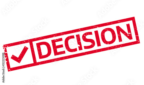 Decision rubber stamp. Grunge design with dust scratches. Effects can be easily removed for a clean, crisp look. Color is easily changed.