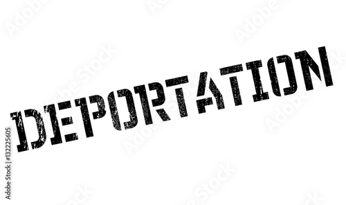 Deportation rubber stamp. Grunge design with dust scratches. Effects can be easily removed for a clean, crisp look. Color is easily changed.