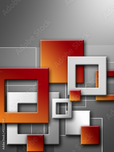 Abstract background with orange squares
