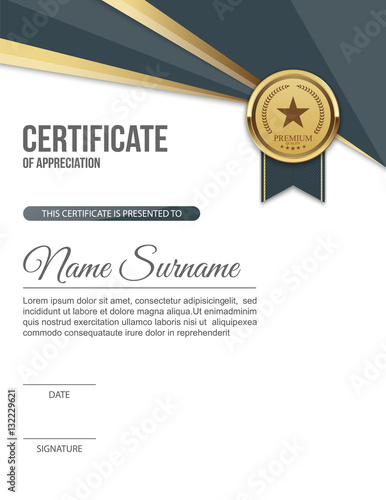 Vector certificate template.