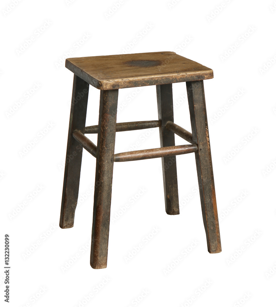 Wooden chinese chair isolated on white background