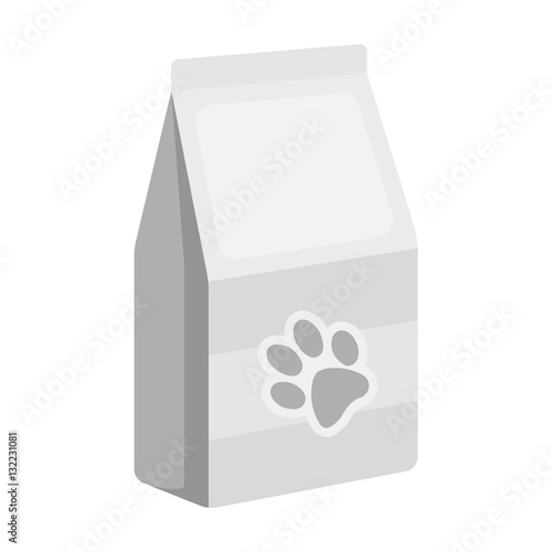 Pet food icon in monochrome style isolated on white background. Veterinary clinic symbol stock vector illustration.