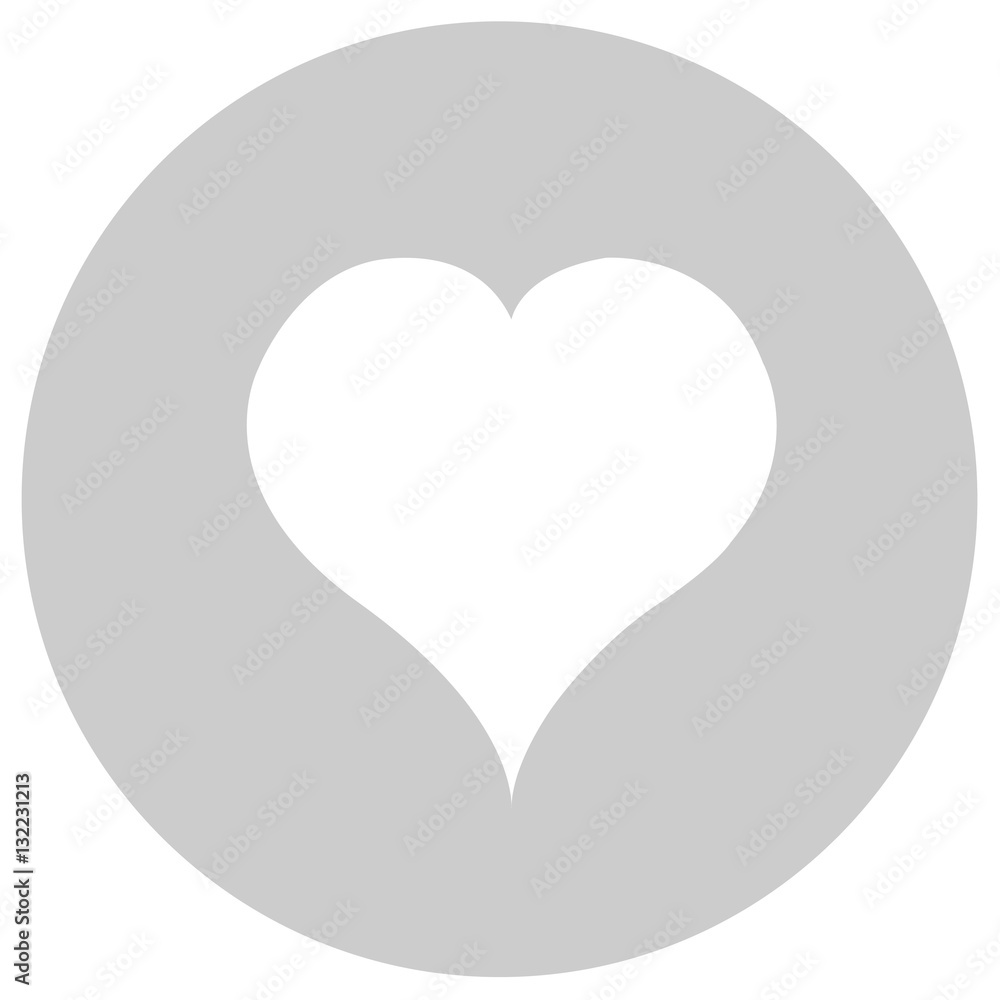 White heart on gray background. Flat illustration White heart on gray background. Flat illustration