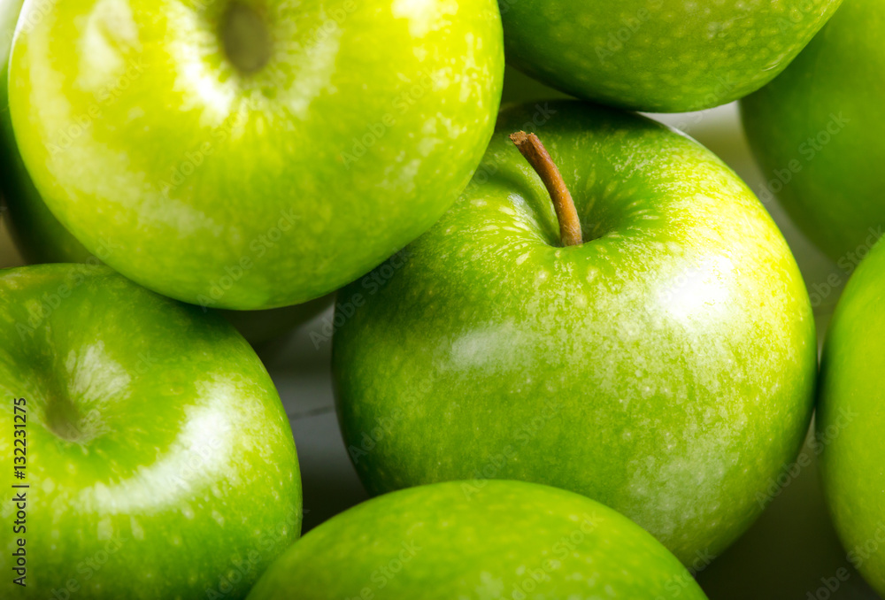 Close-up apple background,Green apple fruit background. Close-up apple background,Green apple fruit background.