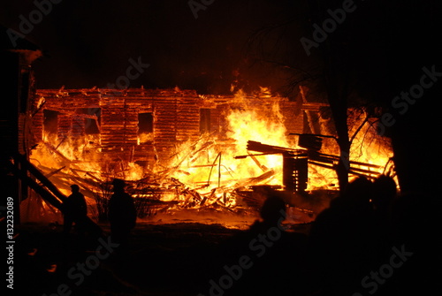 conflagration / Burning/ firefighters /fire, people on fire