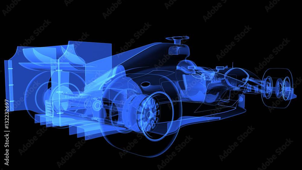 Fototapeta premium 3d Illustration of xray sport car