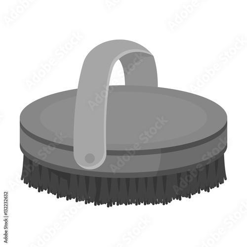 Horse body brush icon in monochrome style isolated on white background. Hippodrome and horse symbol stock vector illustration.