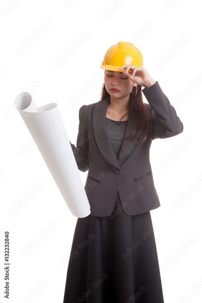 Tried Asian engineer woman with blueprints. Tried Asian engineer woman with blueprints.