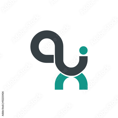 Initial Letter AX Rounded Lowercase Logo