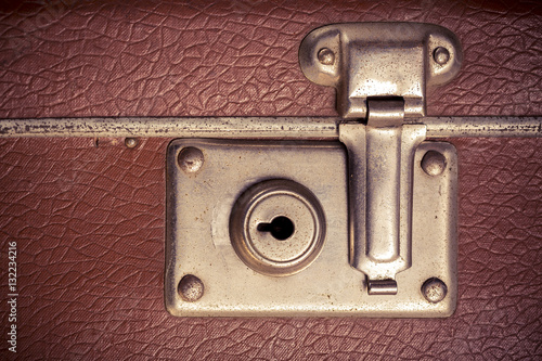 retro style old case lock close up