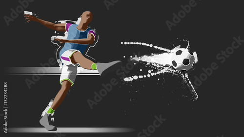 Fototapeta Naklejka Na Ścianę i Meble -  Soccer player, 3d rendering
