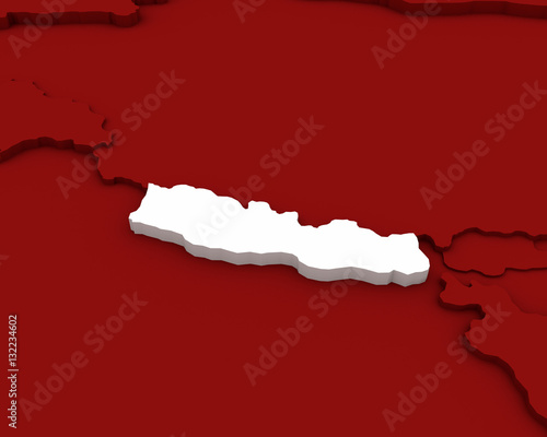 nepal map 3D rendering
