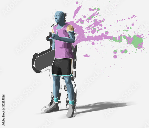 Skater, 3d rendering
