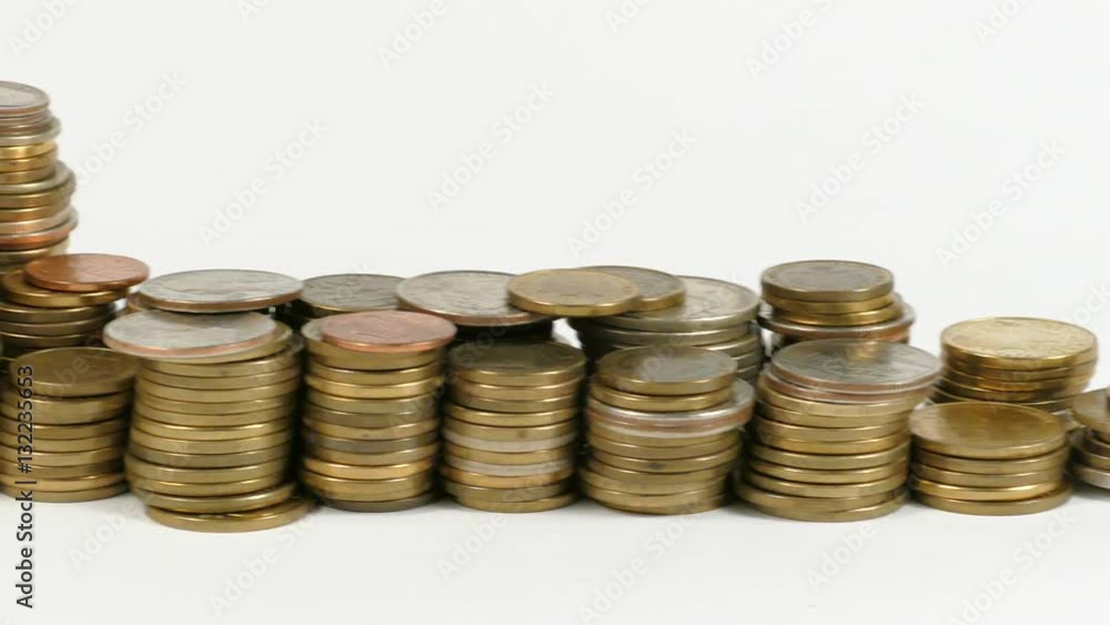 Antigua and Barbuda flag waving with stack of money coins Antigua and Barbuda flag waving with stack of money coins