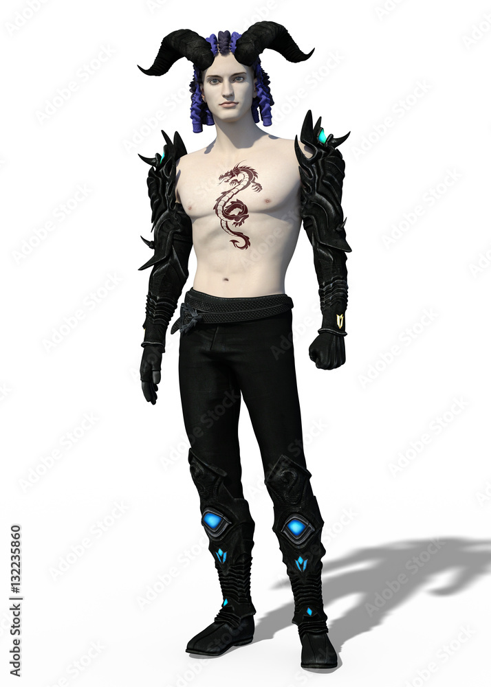 3d render of a handsome magician faun creature isolated on white background 3d render of a handsome magician faun creature isolated on white background