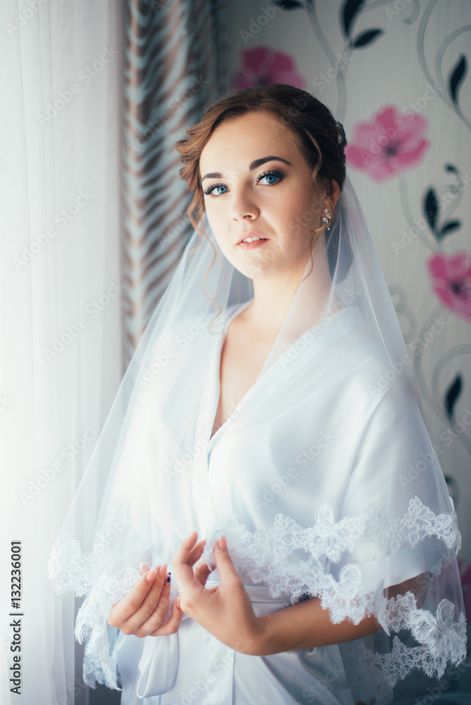 Morning of the bride. The standing at the window Morning of the bride. The standing at the window