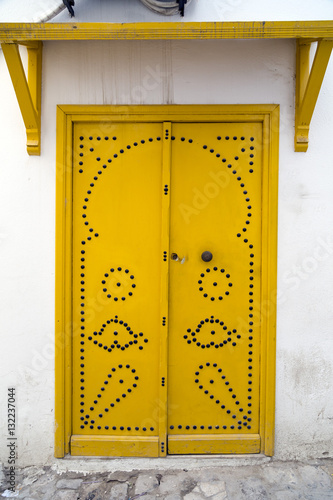Ornate Tunisian door, tradi...