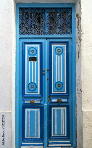 Ornate Tunisian door, tradi...