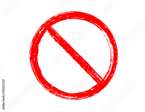 Prohibitory traffic sign isolated on white