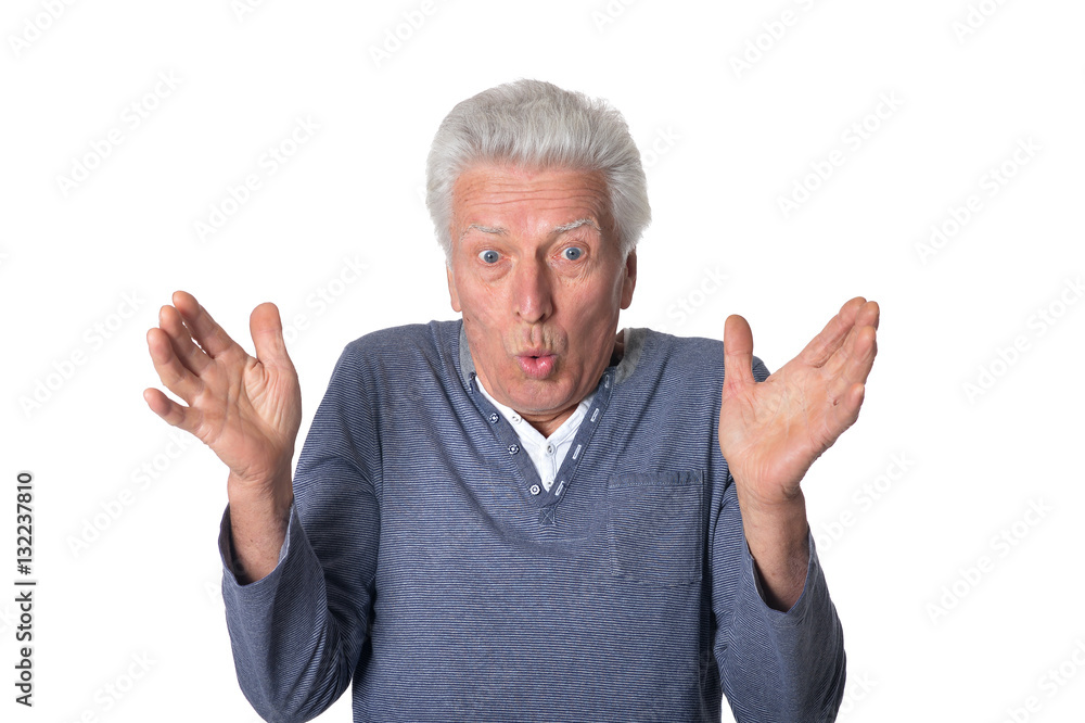 Exited senior man Exited senior man