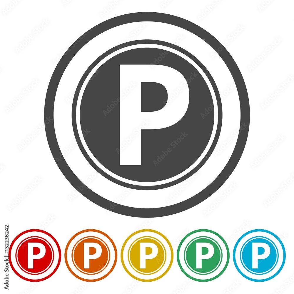 Parking Icon Vector, Paid parking icon Parking Icon Vector, Paid parking icon