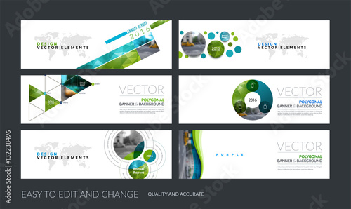 Vector set of modern horizontal website banners with colourful s