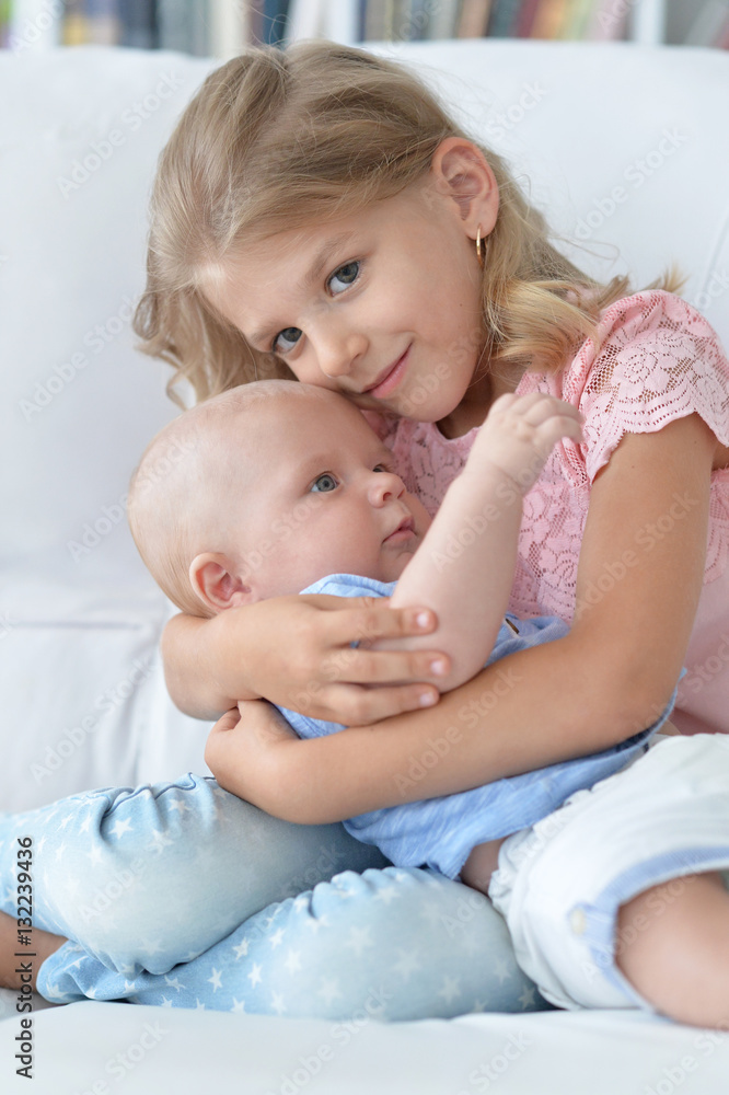 sister with her baby brother sister with her baby brother