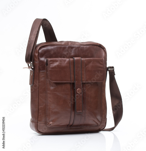 brown leather men casual or business bag