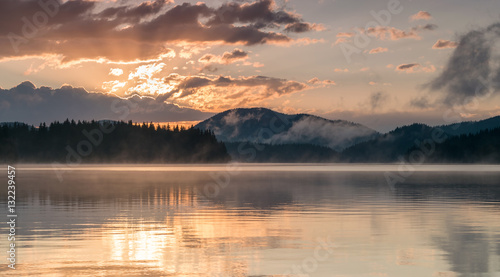 Sunset over the lake