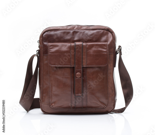 brown leather men casual or business bag